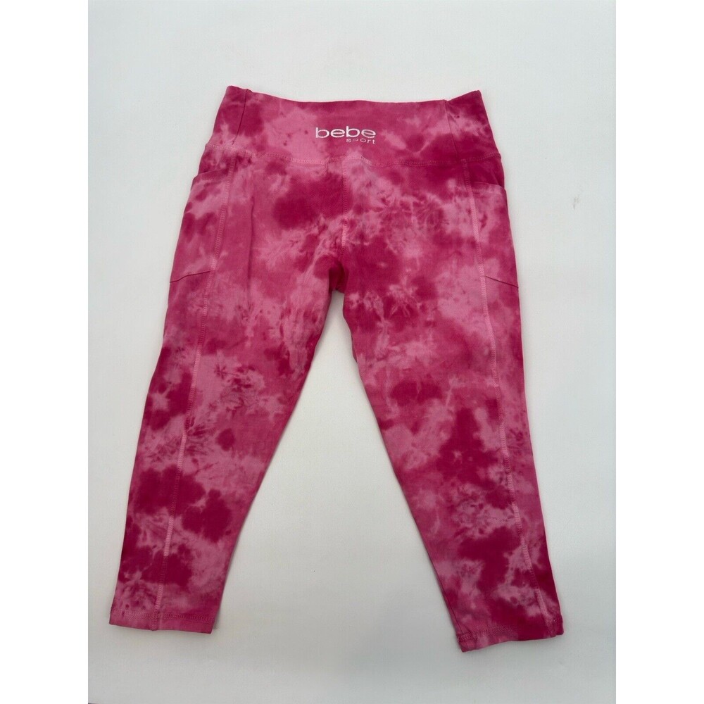 Bebe Sport Women Pink Leggings M stretchy . - Picture 1 of 10